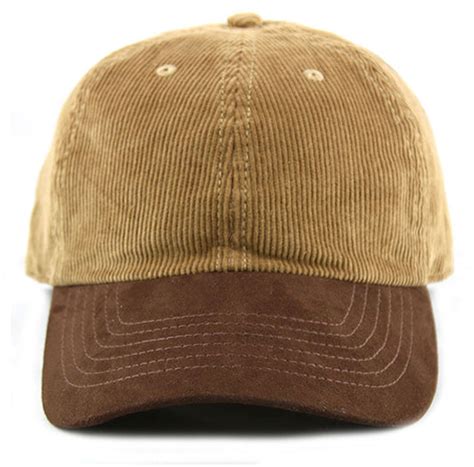 Brown Corduroy Suede 6 Panel Dad Hat Bulk Caps Wholesale Headwear