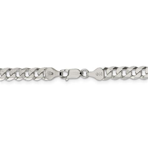 Beveled Curb Chain Necklace In 925 Sterling Silver