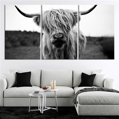 Highland Cow Canvas Wall Art Set l Stunning Canvas Prints