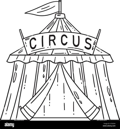 Circus Tent Isolated Coloring Page for Kids Stock Vector Image & Art ...