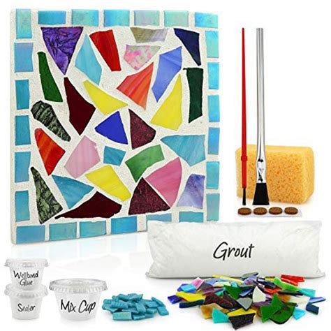 Mosaic Kit Adult Stained Glass Pieces Glass Mosaics DIY Kit Etsy