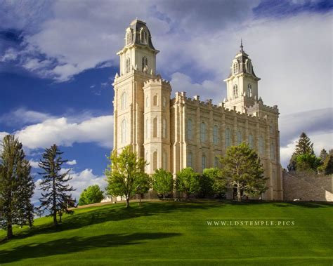 Manti Utah Temple Evening Light - LDS Temple Pictures