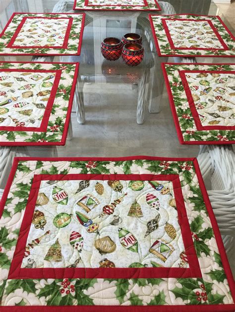 Holiday Placemats Quilted Placemats Christmas Placemats Christmas