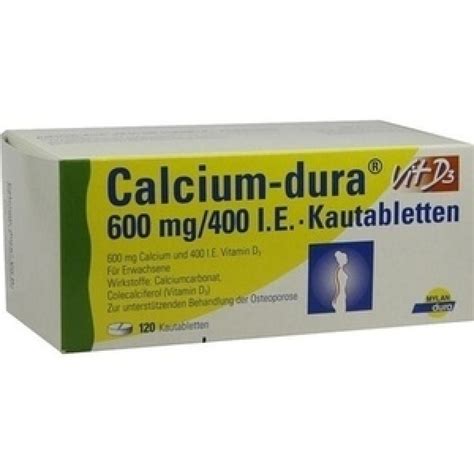 CALCIUM DURA VIT D3 600 MG 400 I E KAUTABLETTEN 120 STUECK Schon Ab