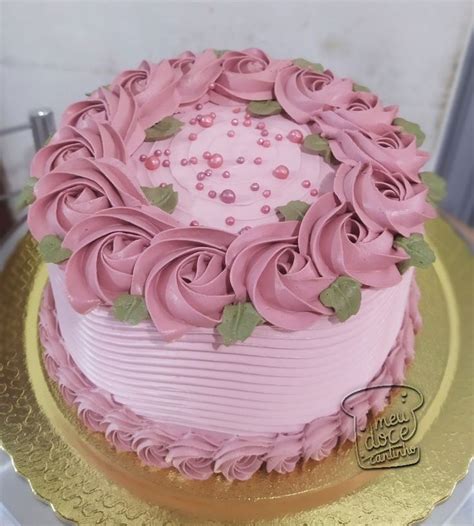 Bolo Ros Em Chantininho Buttercream Cake Decorating Creative Cake