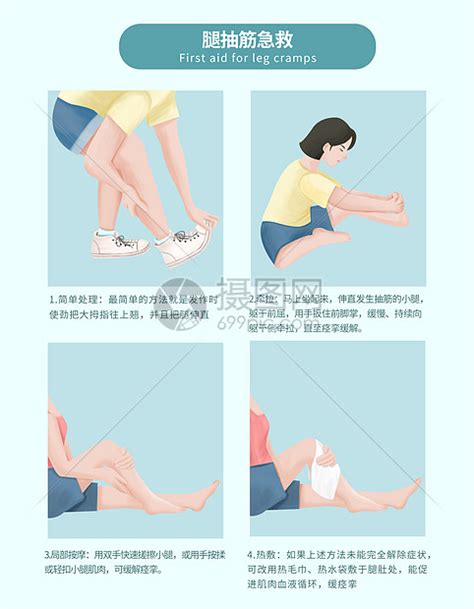 小腿抽筋急救知识科普插画图片下载 正版图片401862559 摄图网