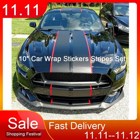 Car Wrap Stickers Racing Sport Styling Stripes Vinyl Decal For Ford