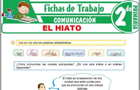 El Hiato Para Segundo De Primaria Fichas De Trabajo