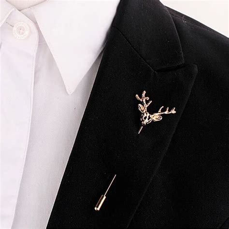 New Arrive Men Brooches Corsage Lapel Pin Retro Deer Brooch Collar Pin