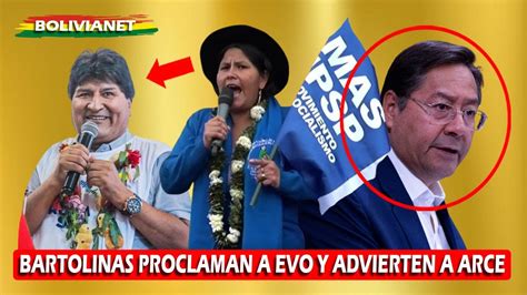 BARTOLINAS PROCLAMAN A EVO MORALES COMO LÍDER DEL MAS Y ADVIERTEN A