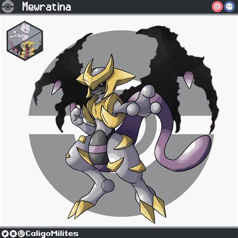 Fusion Mewtwo And Giratina Pokemon Fakemon By Caligomilites On Deviantart