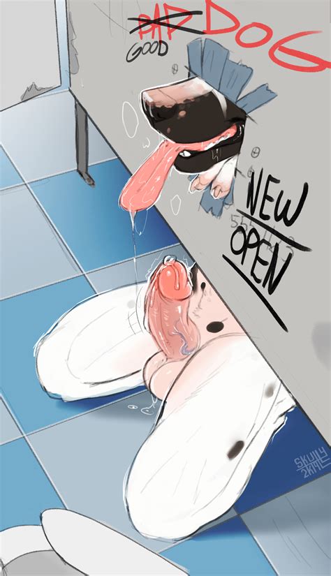 Rule 34 Anthro Balls Bathroom Bodily Fluids Bondage Bound Canid