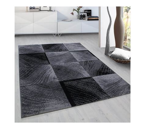 Tapis Moderne Graphique Intérieur Volos Noir 160x230 Tapis salon et