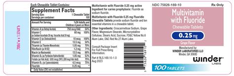 Label Multivitamin With Fluoride Tablet Chewable Oral Indications