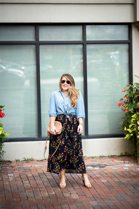 Floral Maxi Skirt Fashion Coffee Beans And Bobby Pins