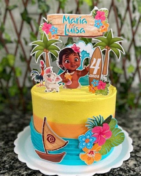 Bolos Da Moana Bebê - Bolo da moana bebe | Mesversario moana, Bolo de aniversário moana, Topo ...
