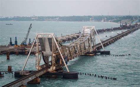 Pamban Bridge Nears Finish Indias First Vertical Lift Bridge Set To