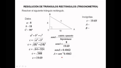 ResoluciÓn De TriÁngulos RectÁngulos Caso 1 Youtube