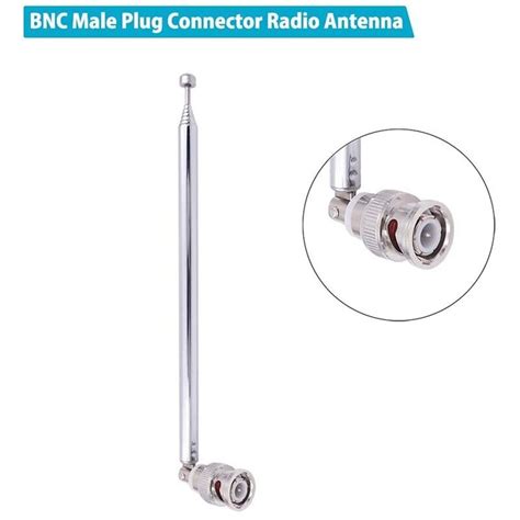 2 Pack BNC Radio Antenna With BNC Male Plug Jack Connector Adapter