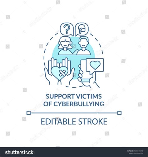 Supporting Cyberbullying Victims Concept Icon Cyberbullying Stock ...