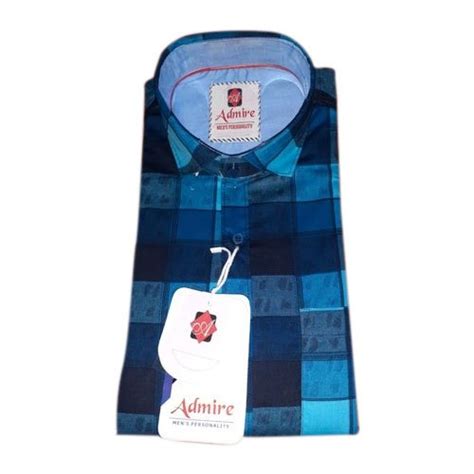 Admire Collar Neck Mens Designer Cotton Check Shirt Size S Xxl At Rs