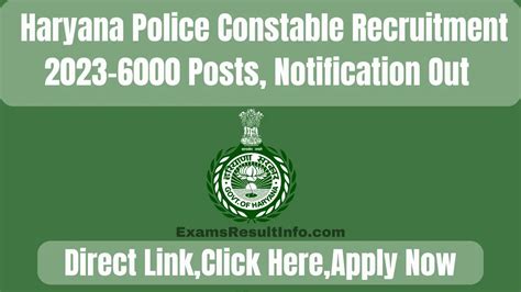 Haryana Police Constable Recruitment 2024 6000 Posts Notification OUT