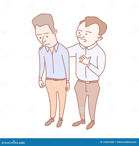 A Man Showing Compassion To His Colleague Stock Vector Illustration