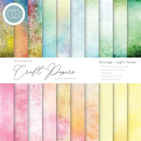 Craft Consortium Double Sided Paper Pad X Pkg Grunge Light Tones