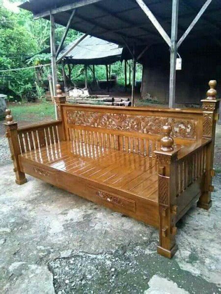 Jual Bangku Bale Bale Rahwana Minimalis Kayu Jati Solid Di Lapak Berla