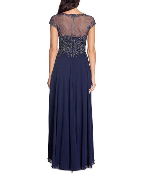 Xscape Embellished Embroidered Gown Macys