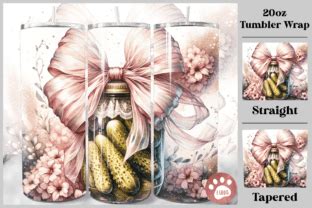 Jar Of Pickles Bow Coquette Tumbler Wrap Graphic By Luna Art Design