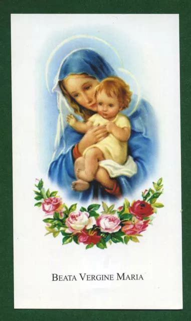 Santino Madonna Holy Card Image Pieuse Beata Vergine Maria Con