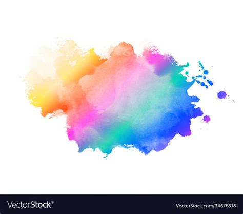 Rainbow Color Abstract Watercolor Stain Texture Vector Image