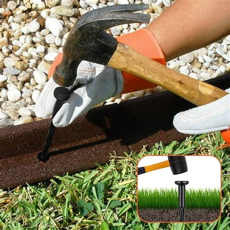 50 Count Plastic Landscape Edging Anchoring Stakes 8 Inch Garden Lawn