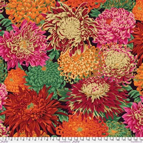 PHILIP JACOBS Japanese Chrysanthemum Red The Fabric Contessa