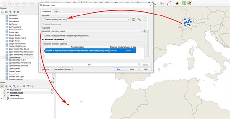 Coordinate System Reprojecting Vector Layer Does Not Reproject In