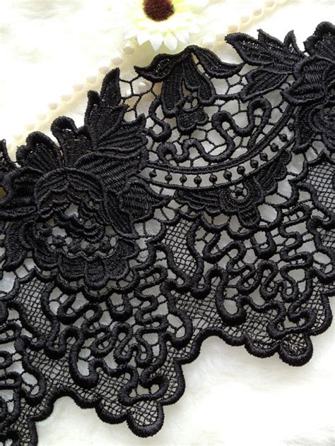 Beautiful Rose Lace Black Venice Lace Trim For Black Bridal Etsy