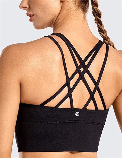 Crz Yoga Strappy Sports Bras For Women Longline Wirefree Padded Medium Support Yoga Bra Top At