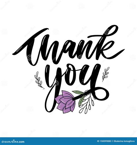 Thank You Handwritten Inscription Hand Drawn Lettering Thank You