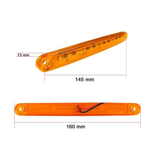 Led Feux Indicateur De Gabarit Lat Ral Remorque Camion Orange V Mm