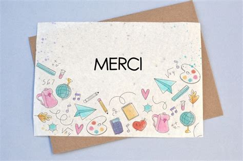 Carte à planter Merci École Carte à Pousser