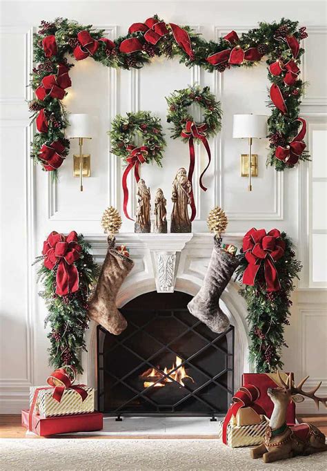 Best Christmas Holiday Fireplace Mantle Decor Ideas Christmas