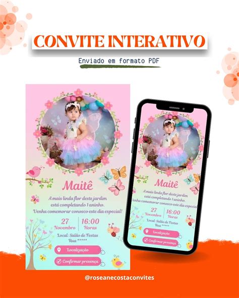 Convite Virtual Jardim Encantado Elo Produtos Especiais