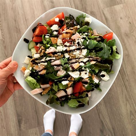 Maaltijd Salade Met Gerookte Kip Eenvoudig Eten