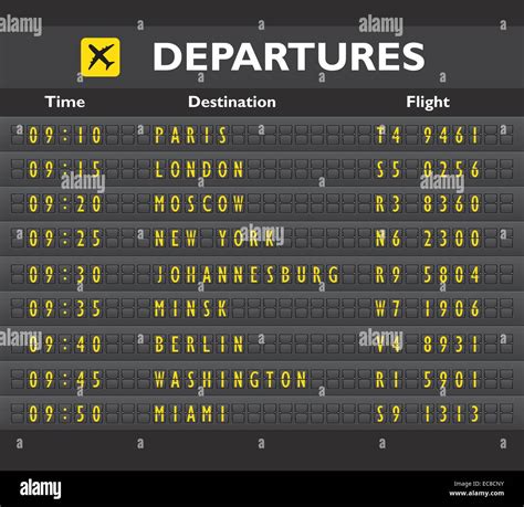 Airport departure arrival destination mechanical analog old style ...