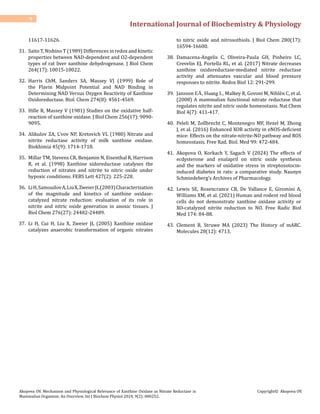 Mechanism And Physiological Relevance Of Xanthine Oxidase As Nitrate