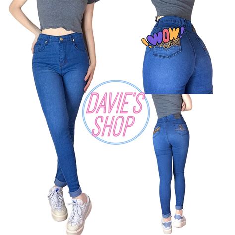 Super Sexy High Waist Denim Jeans Stretchable Skinny Jeans Denim Blue Maong Pants For Women