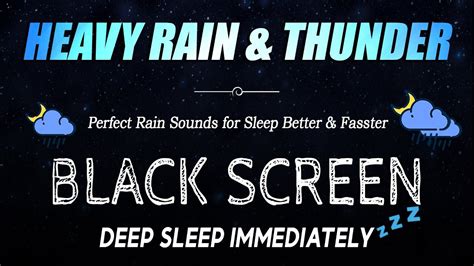 FALL INTO SLEEP IMMEDIATELY Heavy Rain And Thunder Sounds Black