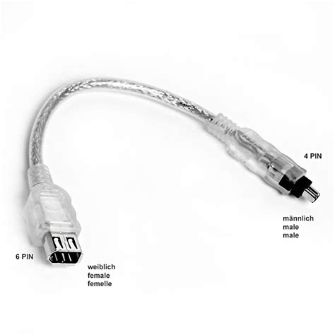 Firewire Adapter Cable 6 Pin Female To 4 Pin Male Cf Adap4 K