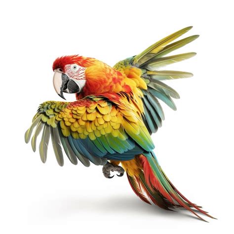 Premium AI Image | A colorful parrot with the word parrot on it a white ...